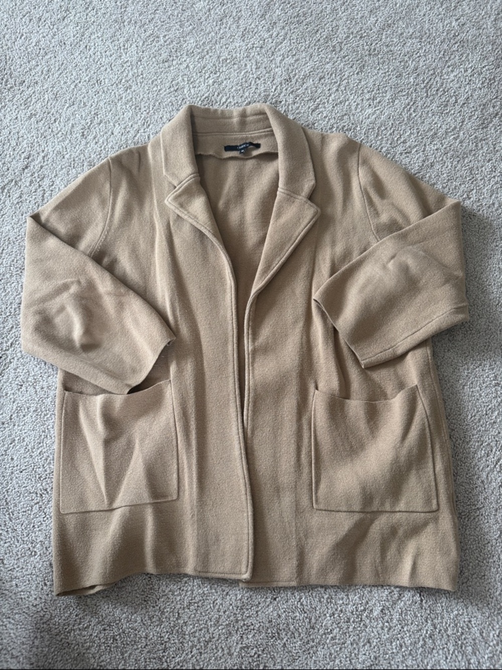 Quince Open Front Tan Coatigan Jacket